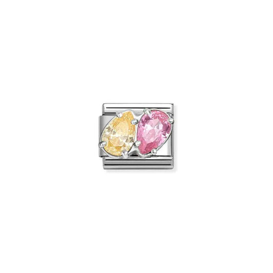 Nomination Composable Classic Yellow and Pink Cubic Zirconia Teardrop Charm  330329/17