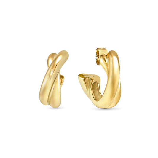 Nomination Ecclettica Yellow Gold Plated Intersected Hoop Earrings 134316/012