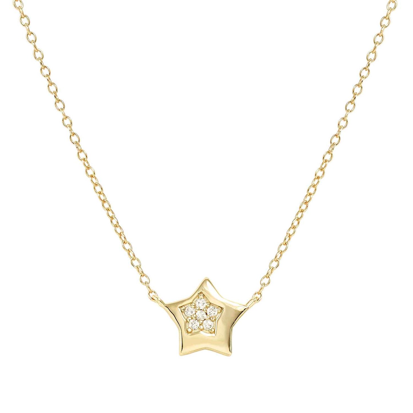 Nomination Petit Sparkle Yellow Gold Plated Cubic Zirconia Star Necklace 242303/009