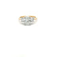 18ct Yellow Gold Laboratory Grown Diamond Oval and Brilliant Cut Three Stone Ring Size O