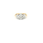 18ct Yellow Gold Laboratory Grown Diamond Oval Cut Three Stone Ring Size O