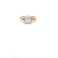 18ct Yellow Gold Laboratory Grown Diamond Radiant Cut, Hidden Halo and Scatter Shoulder Ring Size M
