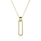 9ct Yellow Gold Paperclip Pendant With Adjustable Chain