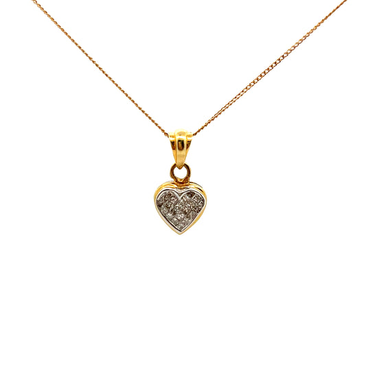 Pre-Owned 18ct Yellow Gold Diamond Heart Necklace