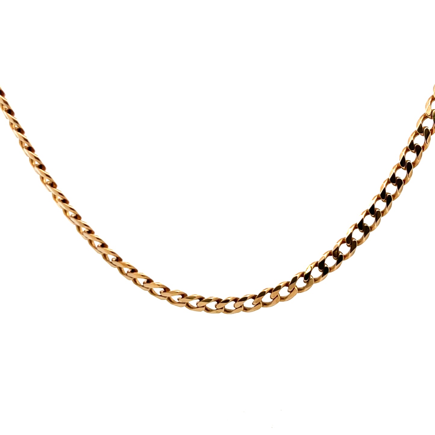 Pre-Owned 22" 9ct Yellow Gold Flat Solid Curb Chain