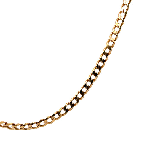 Pre-Owned 22" 9ct Yellow Gold Flat Solid Curb Chain