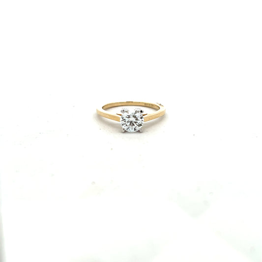 9ct Yellow Gold 1.00ct Brilliant Cut Laboratory Grown Diamond Ring with Hidden Diamonds Size M
