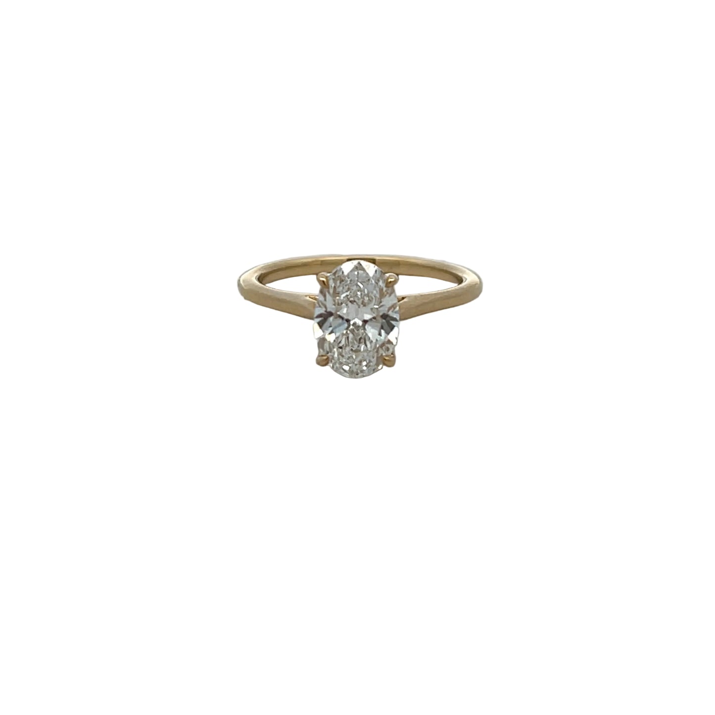 9ct Yellow Gold Laboratory Grown Diamond Oval Cut 1.54ct Ring Size M