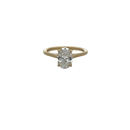 9ct Yellow Gold Laboratory Grown Diamond Oval Cut 1.54ct Ring Size M