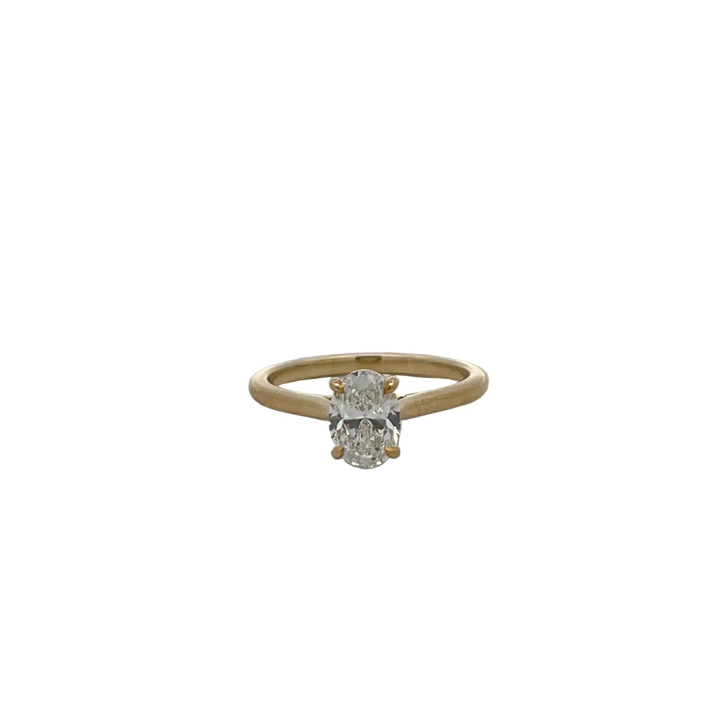 9ct Yellow Gold Laboratory Grown Diamond Oval Cut 1.02ct Ring Size M