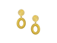 9ct Yellow Gold Aztec Style Drop Earrings