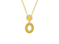 9ct Yellow Gold Oval Aztec Drop Pendant
