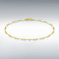 9ct Yellow Gold 2.5mm Diamond Cut Figaro Belcher Chain Bracelet 19cm, 7.5"