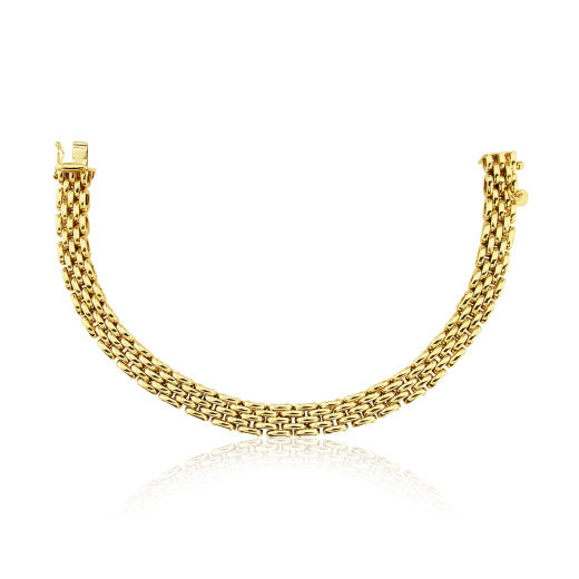 9ct Yellow Gold Five Row Panther Link Bracelet