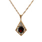 Pre-Owned 9ct Yellow Gold Garnet Necklace