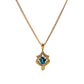 Pre-Owned 9ct Yellow Gold Blue Topaz and Diamond Necklace