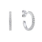 Diamonfire Sterling Silver Cubic Zirconia Grain Hoop Earrings