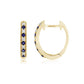 9ct Yellow Gold Sapphire and Diamond Oval Hoop Earrings