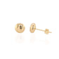 9ct Yellow Gold Hollow Button Stud Earrings