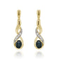 9ct Yellow Gold Sapphire and Diamond Drop Earrings