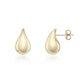 9ct Yellow Gold Teardrop Hollow Domes Stud Earrings