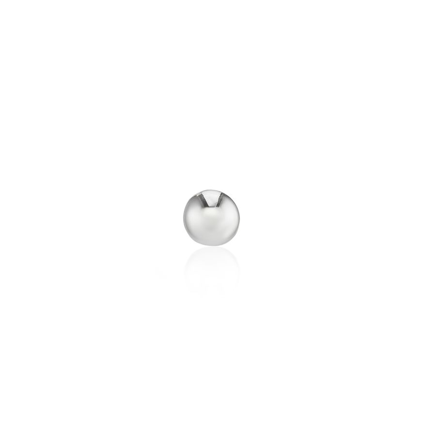 Single 9ct White Gold Polish Ball Labret Stud Earring