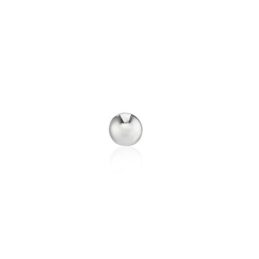 Single 9ct White Gold Polish Ball Labret Stud Earring