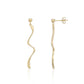 9ct Yellow Gold Wavy Drop Earrings
