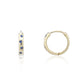 9ct Yellow Gold 4 Sapphire Scatter Design Hinged Hoop Earrings