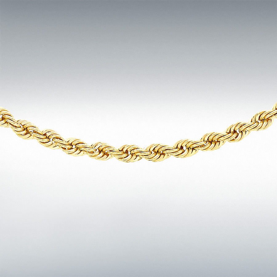 9ct Yellow Gold Hollow Rope Chain 20"