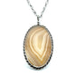 Pre-Owned Banded Agate Large Pendant and Chain
