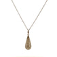 Pre-Owned Silver Filigree Teardrop Pendant and Chain