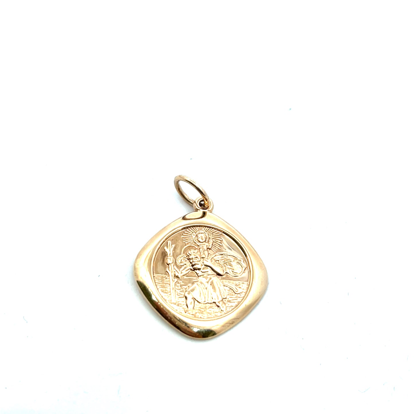 Pre-Owned 9ct Yellow Gold Cushion Shaped St Christopher