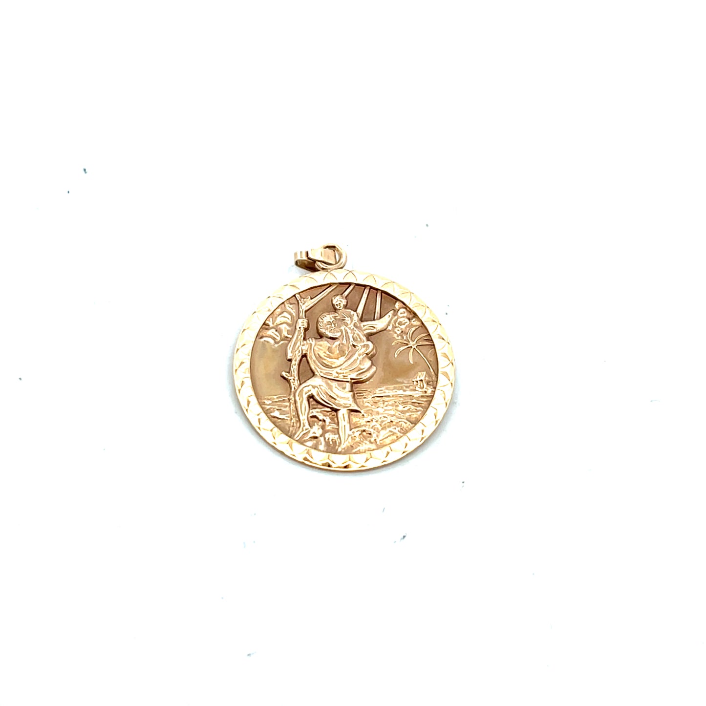 Pre-Owned 9ct Yellow Gold Round 25mm St Christopher