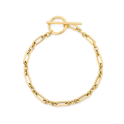 9ct Yellow Gold Classic Link Bracelet with T-Bar