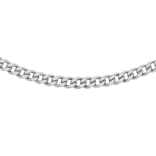 9ct White Gold 18-20" Adjustable Flat Curb Chain