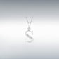 9ct White Gold Cubic Zirconia Initial S