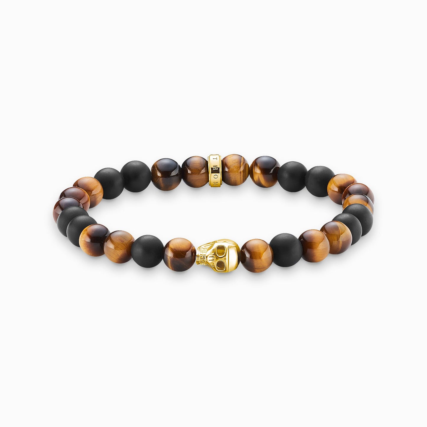 Thomas Sabo Rebel Tigers Eye Goldplated Skull Bracelet