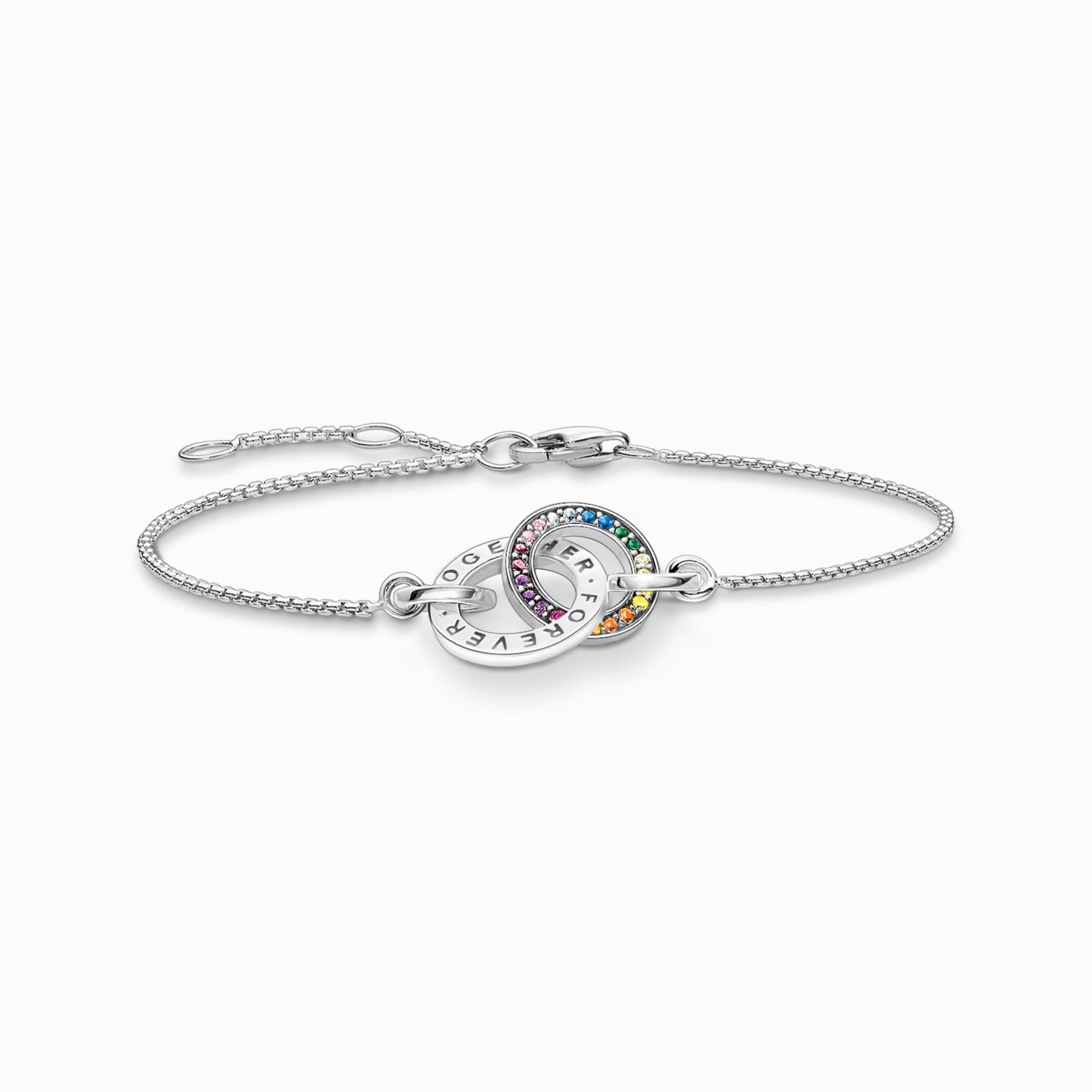 Thomas Sabo Sterling Silver Rainbow Together Forever Bracelet A1551-318-7