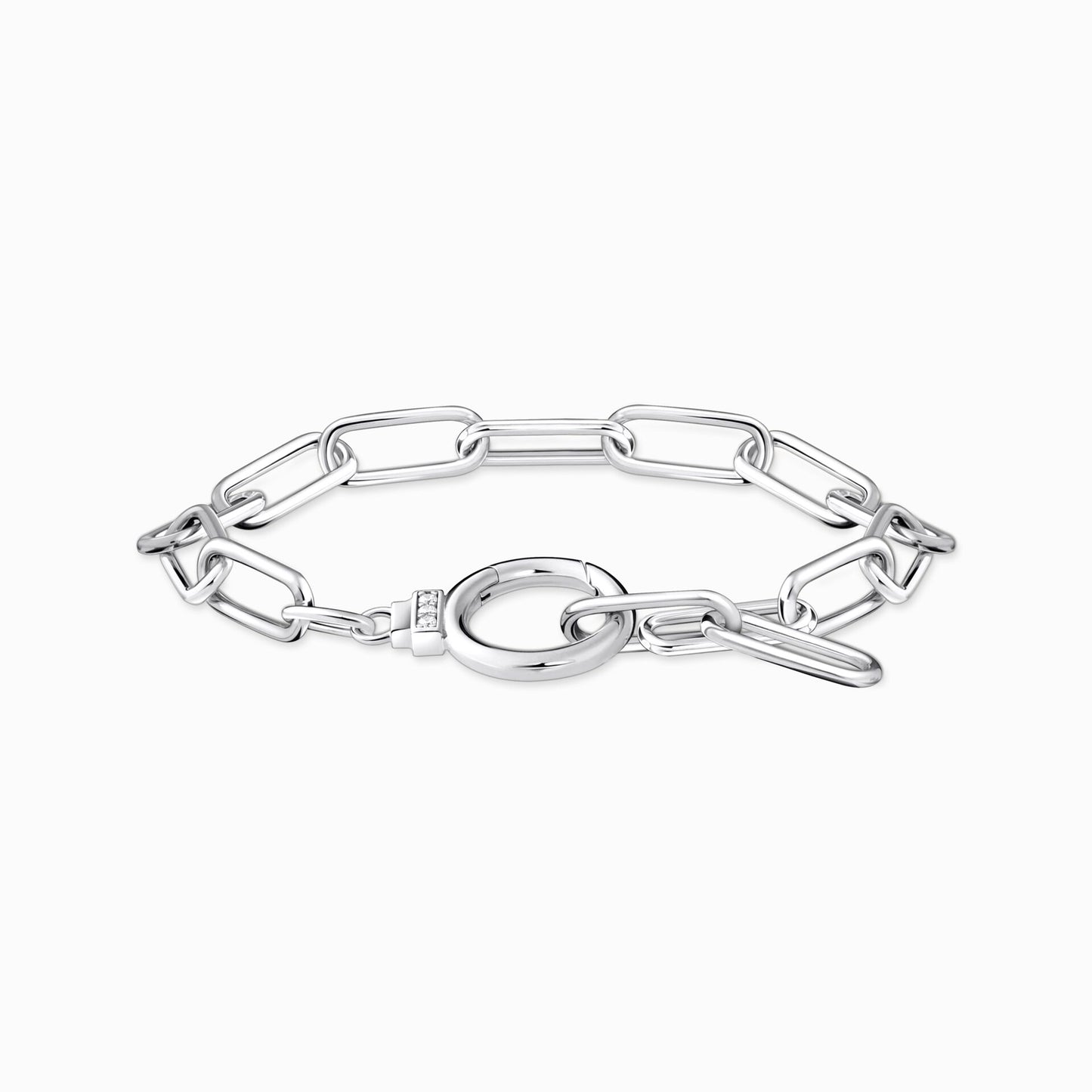 Silver Bracelet Cz Loop Clasp