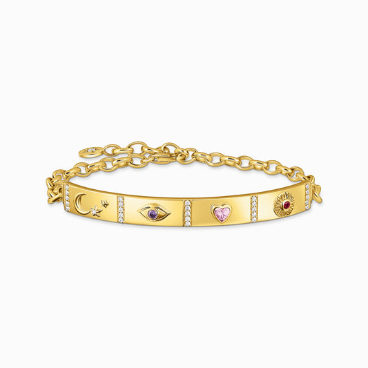 Thomas Sabo Cosmic Multicoloured Cubic Zirconia Yellow Gold Plated Bracelet 19cm A2139-995-7