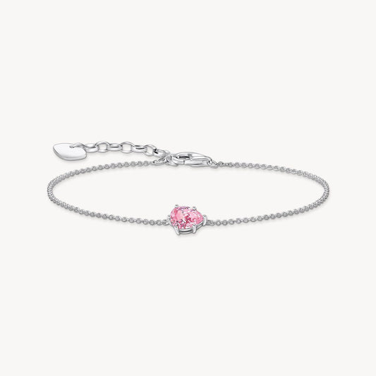 Thomas Sabo Sterling Silver Pink Cubic Zirconia Bracelet A2159-051-9