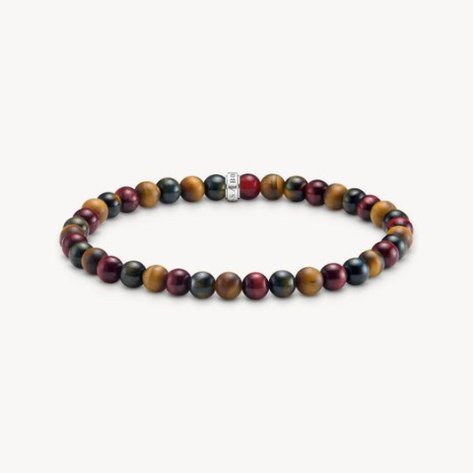 Thomas Sabo Talisman Tigers Eye Sterling Silver Stretch Bracelet A2183-826-7 21cm