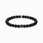 Thomas Sabo Sterling Silver Black Cubic Zirconia And Obsidian Bead Stretch Bracelet 21cm A2194-705-11