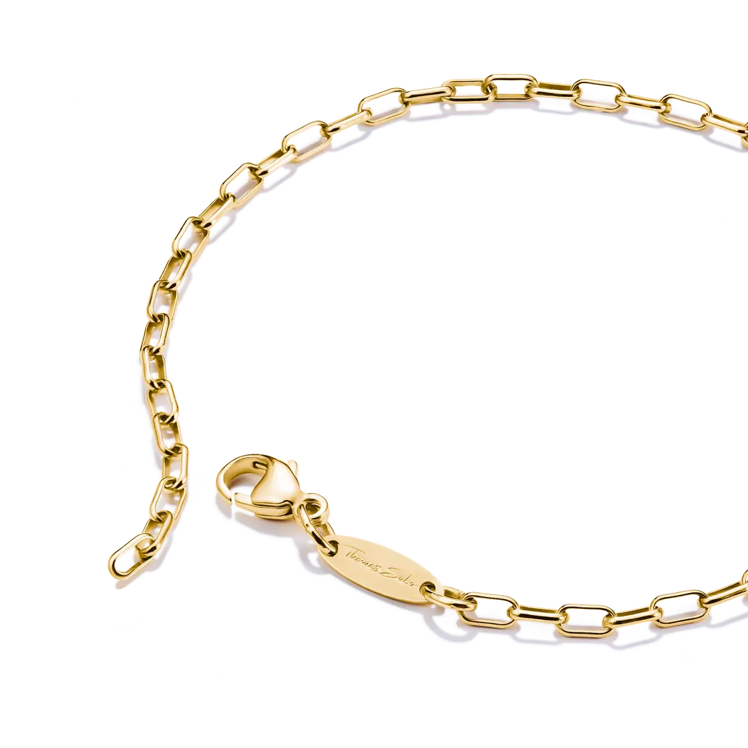 Thomas Sabo Gold Plated Silver Paperclip Bracelet 19cms A2206-413-39