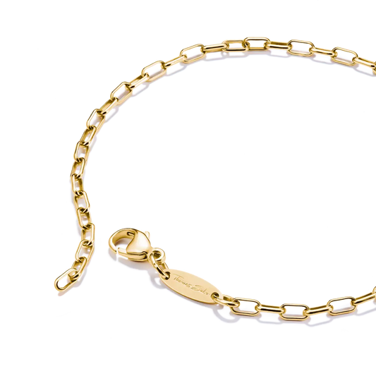 Thomas Sabo Gold Plated Silver Paperclip Bracelet 19cms A2206-413-39
