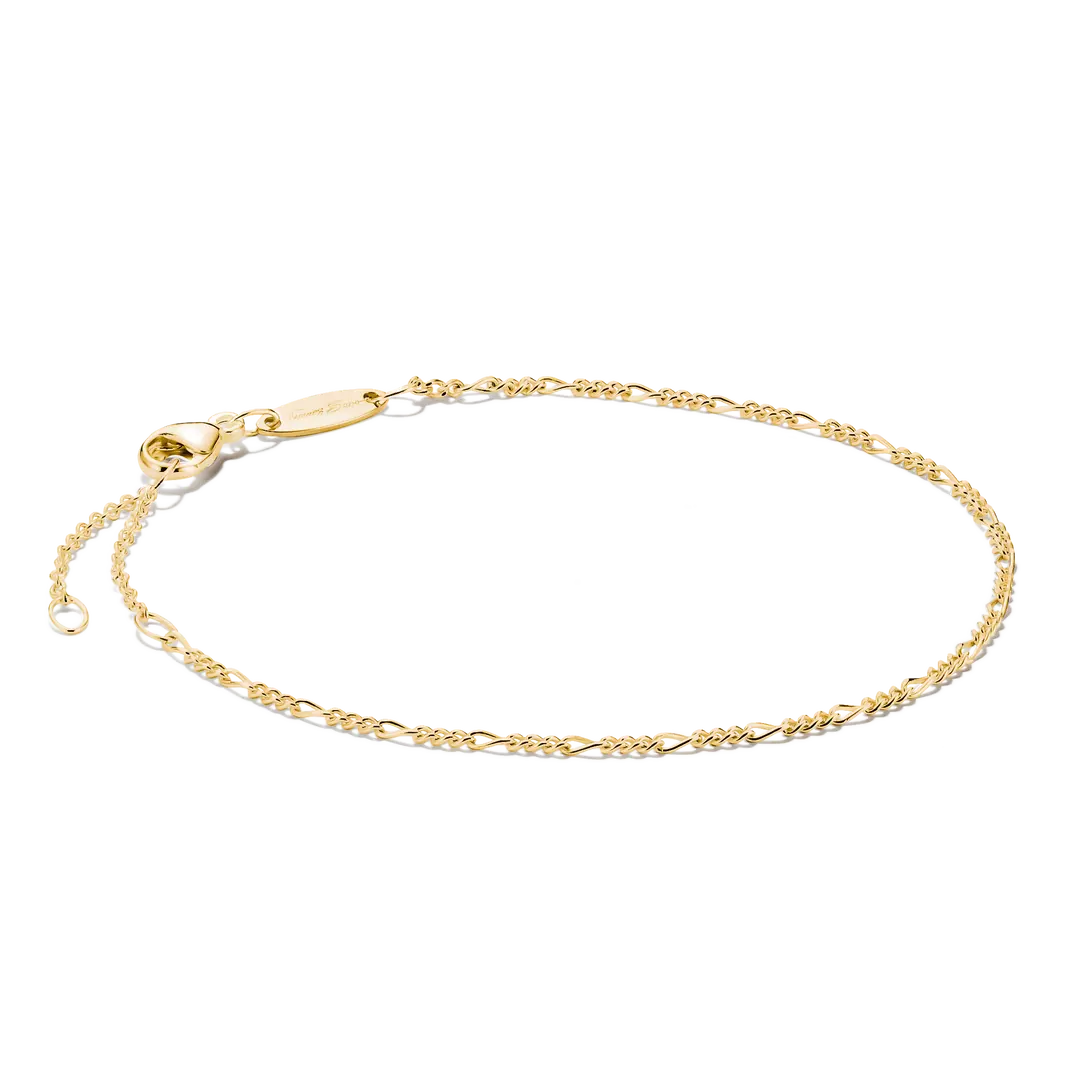 Thomas Sabo Connect Gold Plated Silver Figaro Bracelet 19cms A2207-413-39
