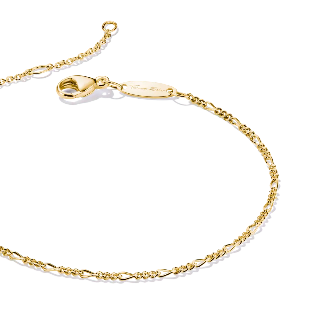 Thomas Sabo Connect Gold Plated Silver Figaro Bracelet 19cms A2207-413-39