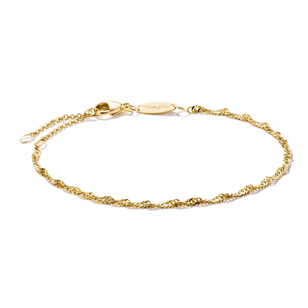 Thomas Sabo Gold Plated Silver Singapore Bracelet 19cms A2208-413-39