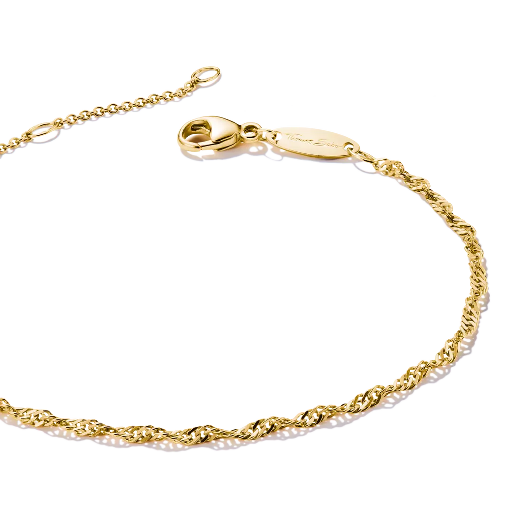 Thomas Sabo Gold Plated Silver Singapore Bracelet 19cms A2208-413-39